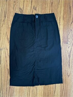 Anthropologie Black High-Waist Pencil Skirt with Front Pockets